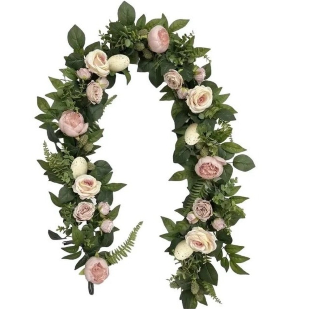 My Texas House 6' Peonies & Speckled Eggs Easter Garland